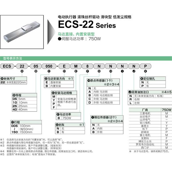 CKD喜開理電動執行器（無馬達型）滑塊型ECS-22-10005-EM8NNNNN