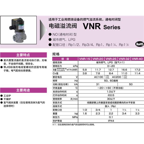 CKD喜開理電磁溢流閥VNR-15-AC200V