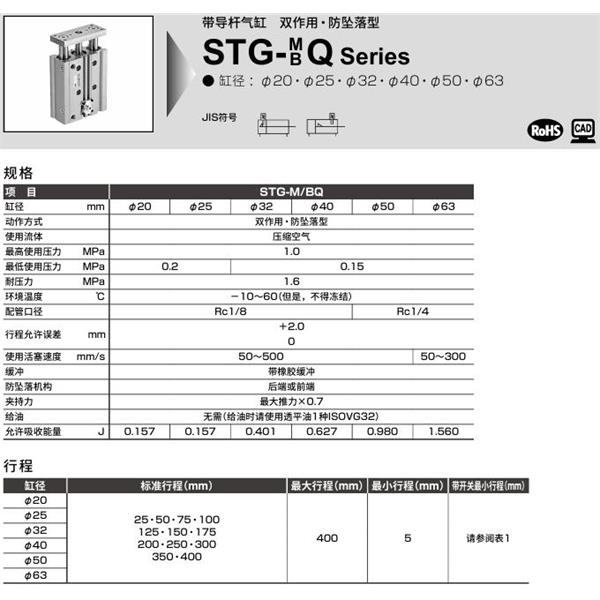 CKD喜開理帶導桿氣缸STG-MQ-12-25-H-T0H-R-M1